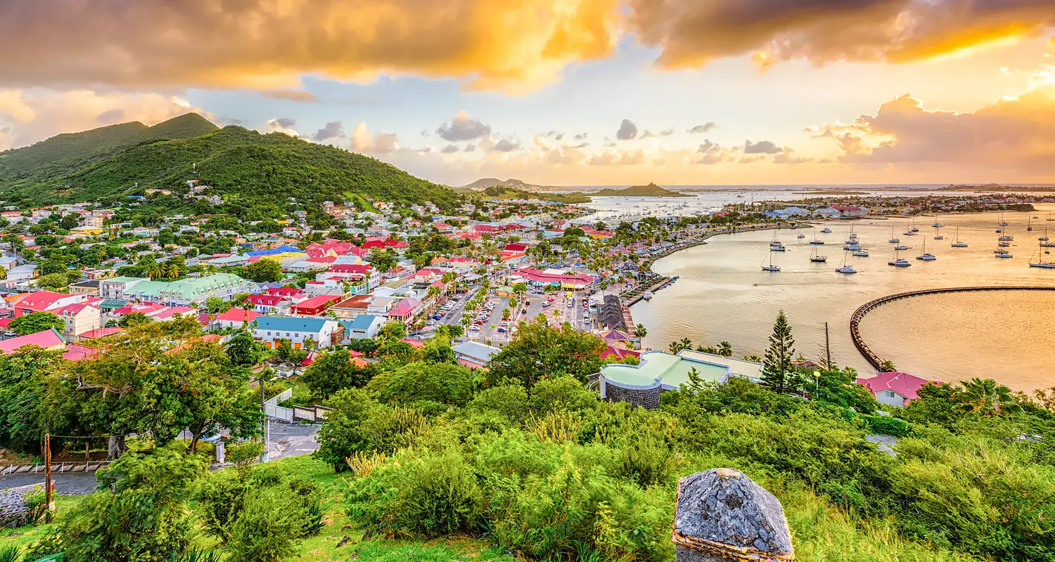 This picturesque waterfront town is a blend of Caribbean color and Continental chic